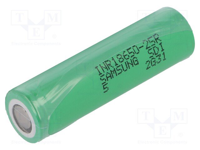 Akumulatori Li-Ion, 2500mAh, 3.6V, MR18650, 18.3x65mm, 20A, SAMSUNG, 45g