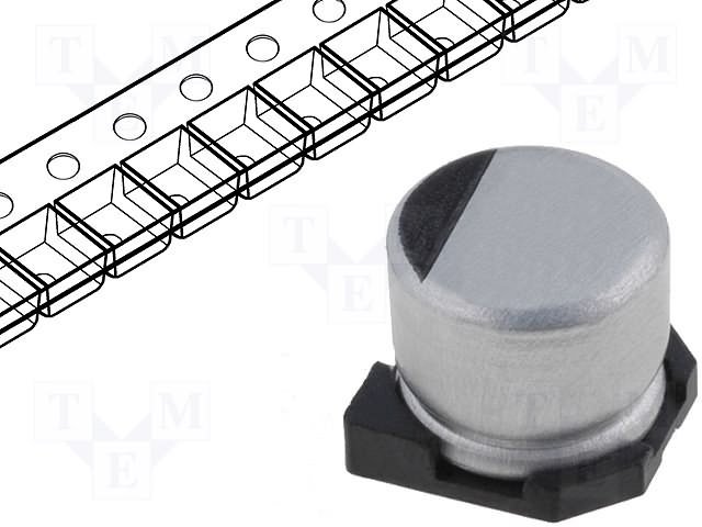 47/35V SMD 105C 6*6mm elektrolitiskais kondensators, SAMWHA