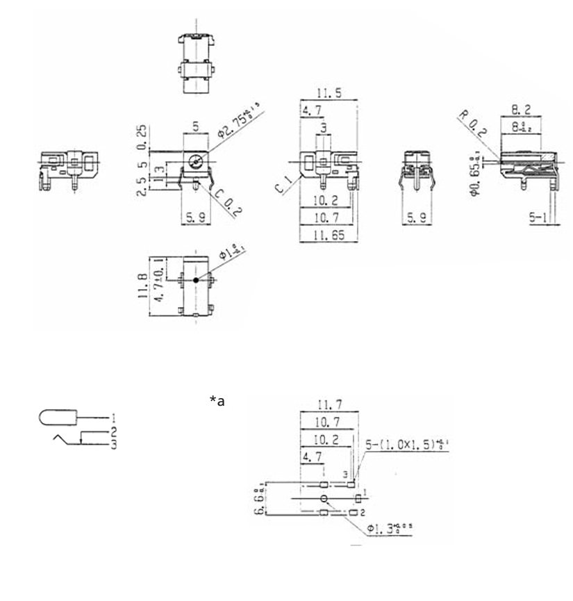 0.7*2.35mm, ligzda, THT, on/off, 2A/12VDC, LUMBERG