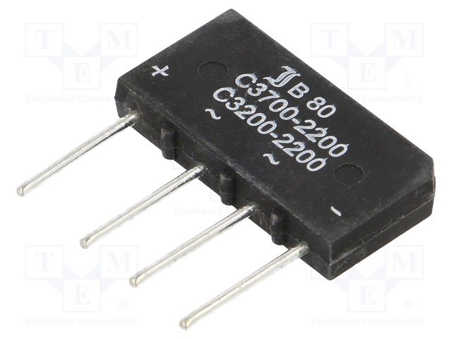 B80C3700A Tiltiņš, 160V, 3.7A, 32x17x5.6mm
