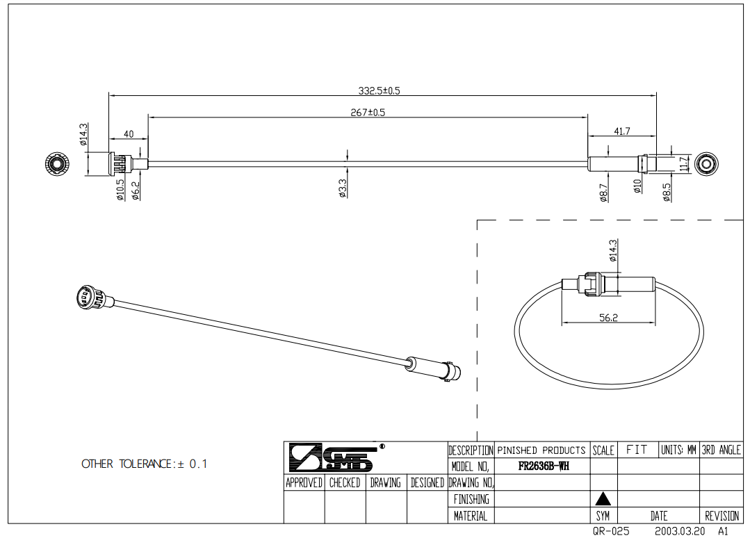 Drošinātāju turētājs, ar vadu, 5x20mm, 1.165А