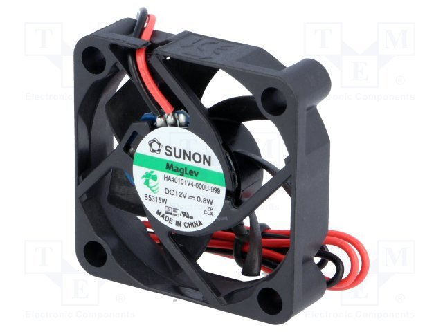 40x40x10mm, DC12V, MagLev, 9.13m3/h, 15.7dBA, 5000rpm, 0.43W, Ventilators
