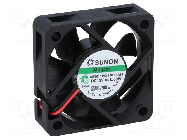 50x50x15mm, DC12V, MagLev, 21.97m3/h, 29dB, 5000RPM, 0.54W, Ventilators