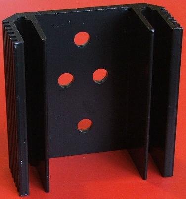 Radiators 50x50x21mm, U veida, TO3, aluminijs, melna krasa