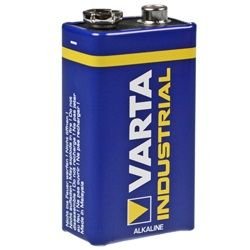 S9V, alkaline baterija, 6F22, "krona", industriāls izpildījums, Varta, 55.3gr.