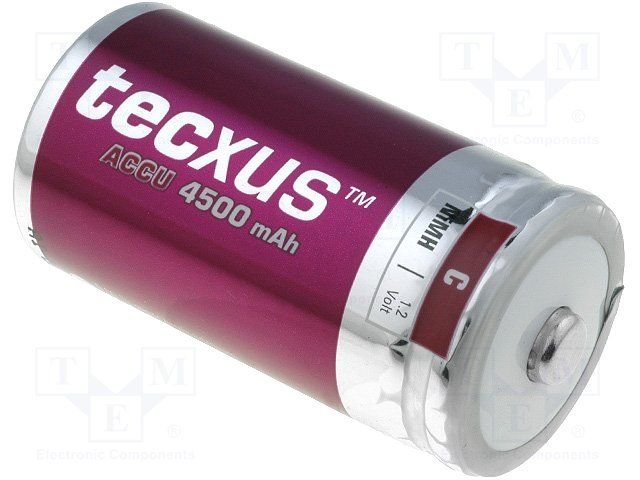 Akumulatori C, (R14), TECXUS, bez izvadiem, NI-MH, 4500mAh, Ø26.2x50mm, 1.2V, 78gr.