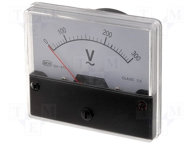 Analogue panel meter 0 to 300VAC