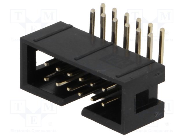 12pin(2x6), IDC, "papa/THT", solis=2.54x2.54mm, ļeņķisks