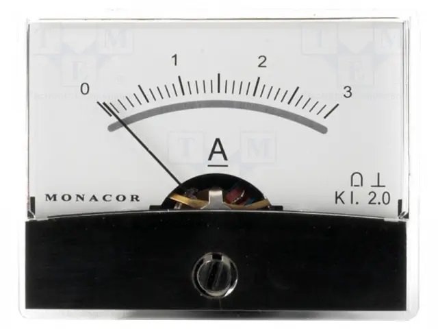 Analogue panel meter 0..3A, DC, 60.3x46.3x39mm