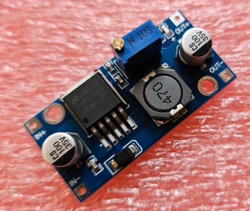 Modulis: Pārveidotājs, step down, Uie=3.2...40V, Uiz=1.25...35V, 3A, 80..92%, 43x21mm, LM2596S-ADJ