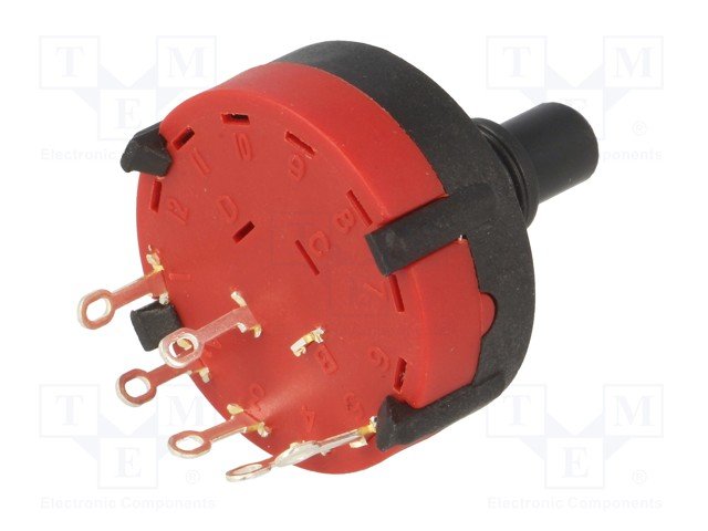 Galetes parslēdzejs 1=>5 kontakts, 0.3A/125VDC, BBM (non-shorting), 6mm, Lass=15mm