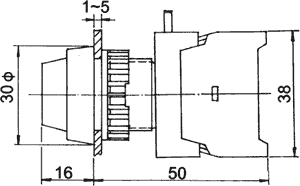 Indikāciju lampiņa uz paneļa, BA9S, sarkana, 22mm, IP65, lampiņa ir pasūtāma atsevišķi