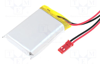 Akumulators Li-pol, 3.7V/1600mAh, konn+sock2.54*2pins, 9.0x34x50mm