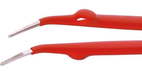 Pincete L=160mm, nerūsējošais tērauds, izolētie rokturi, atliektās beigas