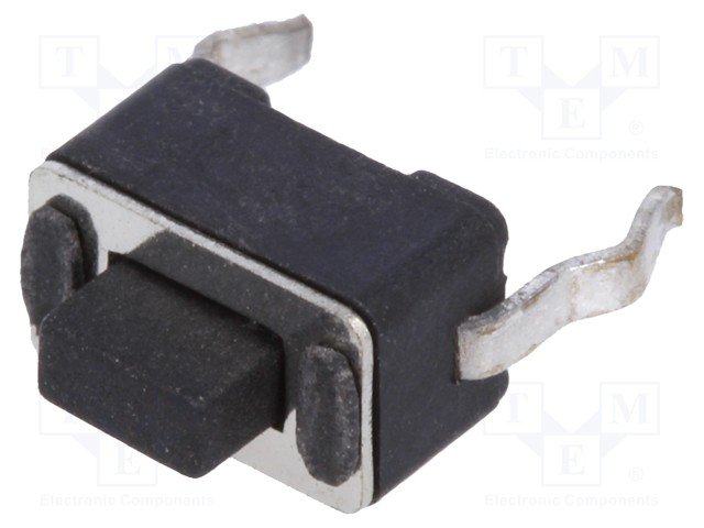 Mikroslēdzejs horizontāls, SPST-NO, OFF-(ON), 0.05A/12VDC, THT, 6x3.5x3.5mm, 1.6N, L=2mm