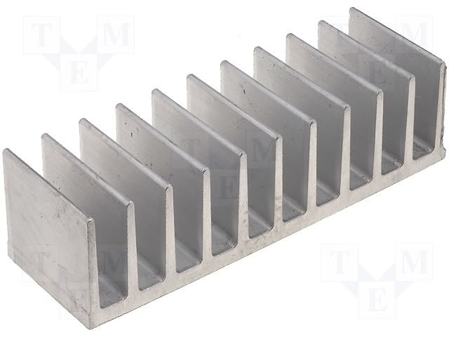 Radiators 124x40x35mm, aluminijs, sudraba krāsa