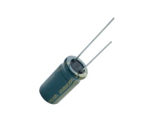 820/25V, 105C, Ø10x20mm, ±20%, Kondensatori zemas induktivitātes, 45mR, 2000h, Jamicon, ar lokaniem izvadiem