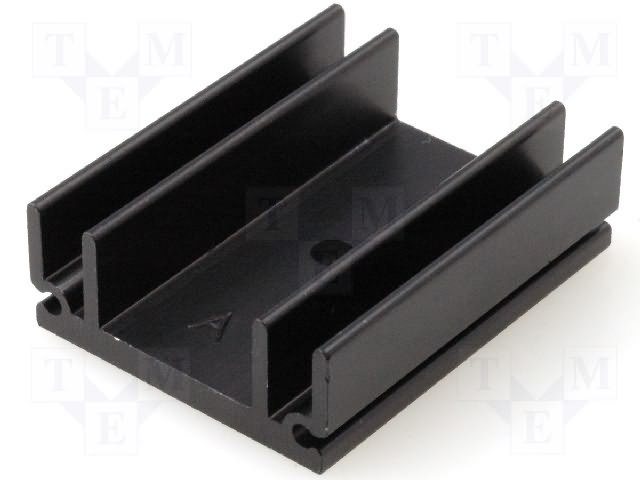 Radiators 29x38x12mm, U veida, 13K/W, TO220, aluminijs, melna krasa