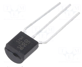 BC557C Tranzistors PNP, -50V, -0.1A, 0.5W, 150MHz, TO-92