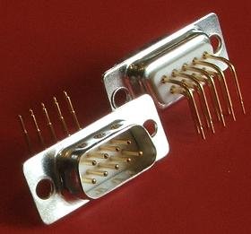 9PIN D-SUB, štekers, gold, PCB type, leņķisks