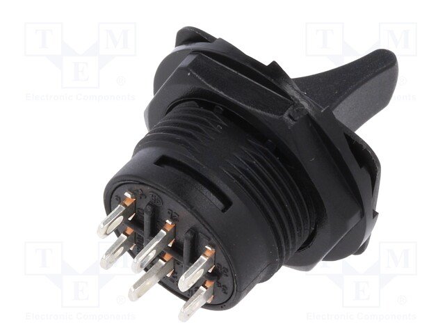 Tumblers, DPDT, ON-ON, 6A/250VAC, lodēšanai, M18, poliamids, CSI, ar fiksaciju, plakans rokturis