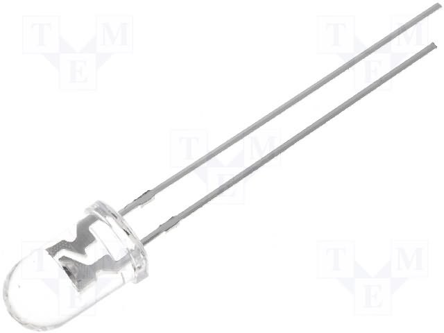 5mm, zila, 1700...2600mcd, 60°, 2.8...3.6V/20mA, 468nm, gaismas diode