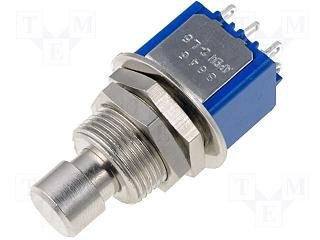 Poga M12x35mm, DPDT, ON-ON, 3A/250VAC, 4A/30VDC, IP40, antivandala, ar fiksaciju