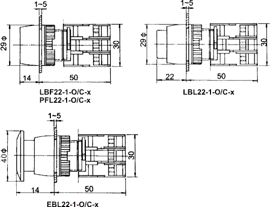 Paneļu slēdzejs, 22mm, 2 poz., ON-OFF, IP65, 3A/230VAC, zaļa ar apgaism., divi kontakti uz sasl/atslēg.