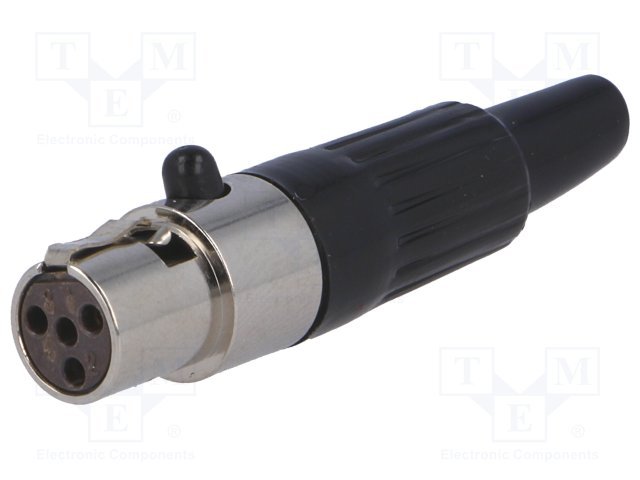 XLR mini 4PIN ligzda, vadam, melna krasa