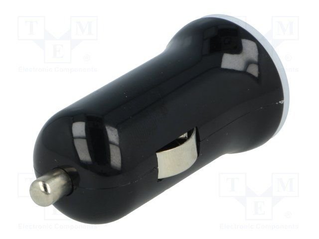 auto štekers piepīpētājam (12...24V DC) uz 2xUSB ligzda, 5V, 2x2.1A, melnā/balta krasa