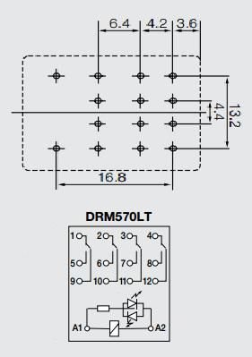 Relejs DC24V, 4PDT, 4x5A/250VAC, 4x5A/24VDC, 650Ω(36mA), četri kontakti uz pārslēgšanu, 21.5x28x36mm, WEIDMULLER