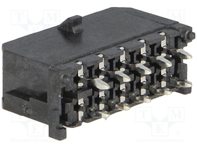 10pin(2x5), MicroFit, "mama/THT", šasijai, solis=3x3mm, 5A, taisns
