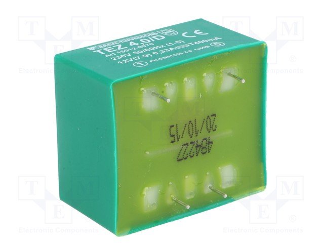 Transformators 220V=>12V, 330mA, 4VA, 35x42x29mm