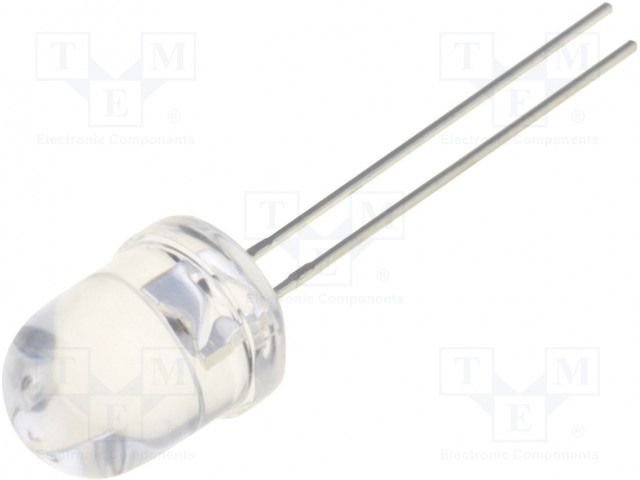 8mm, sarkana, 8400...10000mcd, 30°, 1.8...2.6V/20mA, 620...630nm, gaismas diode