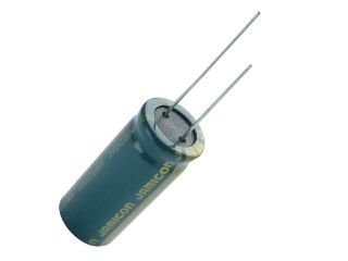 1000/50V, 105C, Ø12.5x31mm, ±20%, Kondensatori zemas induktivitātes, 2000h, Jamicon, ar lokaniem izvadiem