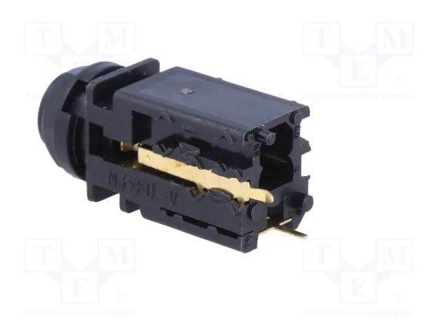 6.35mm ligzda, mono, plastmasas, THT, bojanet šasijai, vertikala, NEUTRIK