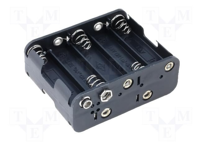 Bateriju turētājs 8xAA ::::, izvadi: 6F22