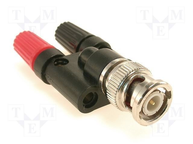 Testera 2*ligzda (melns+sarkans) uz BNC štekers, 60VDC