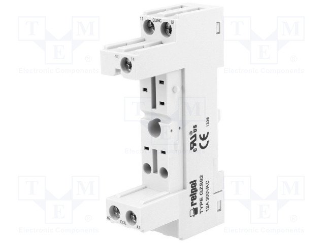 Releja pamats, 5pin(2+3), 12A/300VAC, DIN rail montaža, relejam RM87N, SPDT