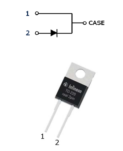 IDH20G120C5(D30E60) Diode, CoolSiC™ 5G, SiC, 1200V, 20A, 330W, TO-220AC