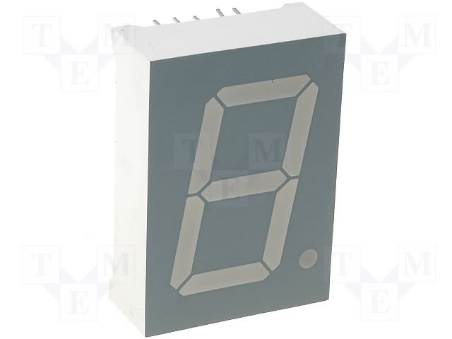 7LED indikators, vienkartējs, 26mm, 32.9x22.5mm, kopējs katods, sarkans