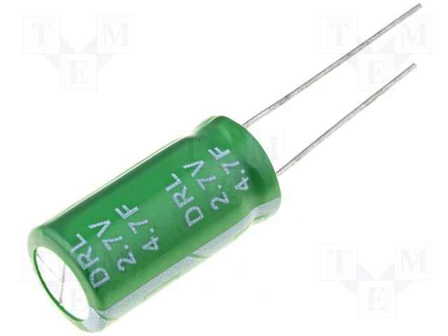 4.7F/2.7V, 10x20mm, 1.3A, superkondensātors