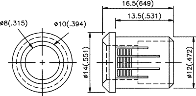 RTF-8080 8mm plastmasas turetājs gaismas diodei
