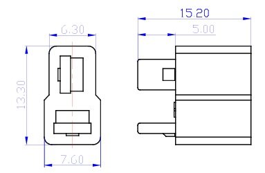 2Pin, AM1015, "mama", 500V, 25A, 12AWG(4mm2), lodejama vadam, bez korpusa
