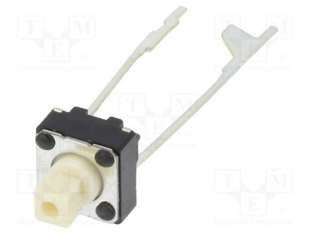 Mikroslēdzejs horizontāls, 6x6x4mm, SPST-NO, OFF-(ON), THT, 0.05A/24VDC, 0.98N, L=3.5mm, garie izvadi, 2pin, OMRON