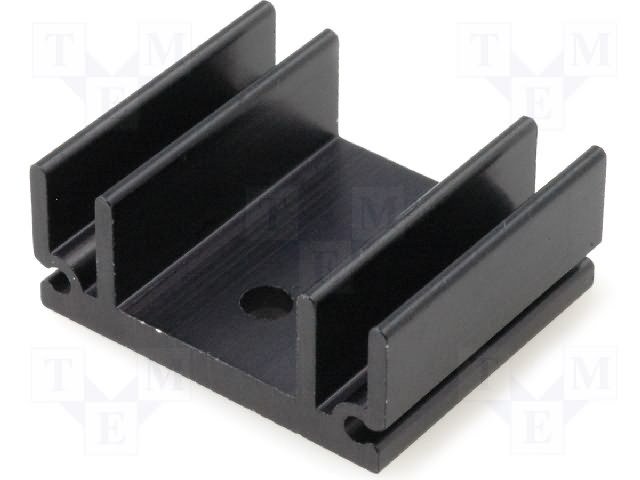 Radiators 29x25x12mm, U veida, 15K/W, TO220, aluminijs, melna krasa