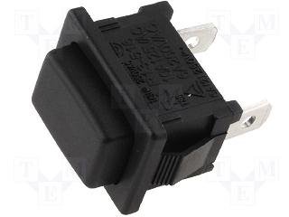 Poga SPST-NO, OFF-(ON), 6A/250VAC, 20x13x15mm, 1 kontakts uz saslēgšānu, bez fiksacijas