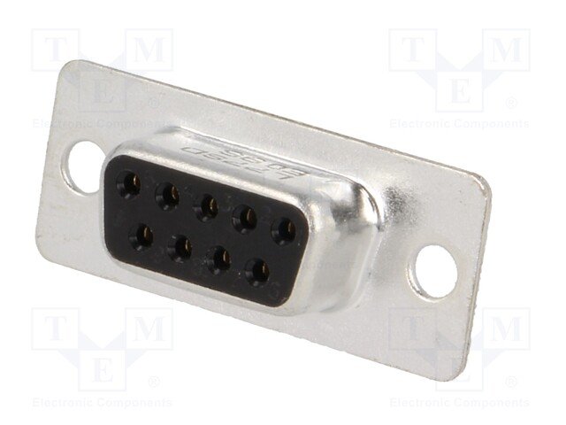 9PIN  D-SUB, ligzda, solder type, RS232, 5A/250V, AMPHENOL