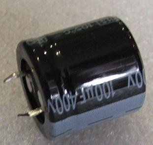 100/400V, 105C, Ø25x25mm, ±20%, Kondensators elektrolītisks, 2000h, SNAP-IN, Jamicon