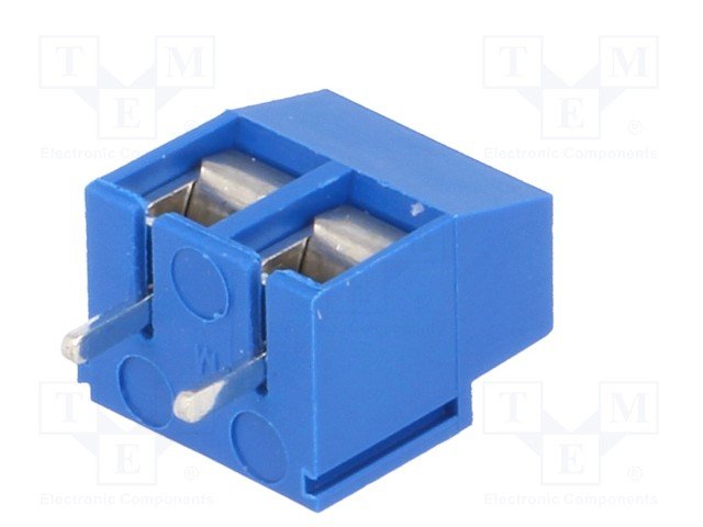 Terminal Blocks PCB, ar skrūvēm, 2pin, 5mm, 1.5mm2, 300V/8A, 11x8x10mm